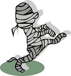 Halloween clip art - A walking mummy